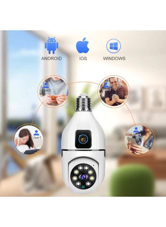 CRONY Y27 1080P Smart Security Bulb Camera with WiFi, Dual Lens, 350° Horizontal & 90° Vertical, Color Night Vision, Two-Way Audio, Motion Detection, TF Card & Cloud Storage, App Compatible. Suitable for home/baby/pet/burglar protection home security monitoring camera. - Image 5